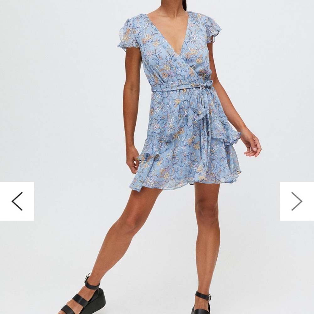 Mink pink blue floral dress